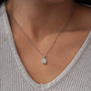 Sterling Silver Geometric Pendant Necklace With Moissanite For Women