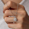 Sterling Silver Geometric Pendant Necklace With Moissanite For Women