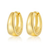 925 Sterling Silver Geometric Plain Hoop Earrings With Electroplating Design