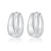 925 Sterling Silver Geometric Plain Hoop Earrings With Electroplating Design