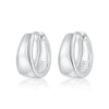 925 Sterling Silver Geometric Plain Hoop Earrings With Electroplating Design