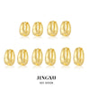 925 Sterling Silver Geometric Plain Hoop Earrings With Electroplating Design
