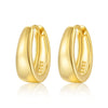 925 Sterling Silver Geometric Plain Hoop Earrings With Electroplating Design