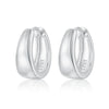 925 Sterling Silver Geometric Plain Hoop Earrings With Electroplating Design