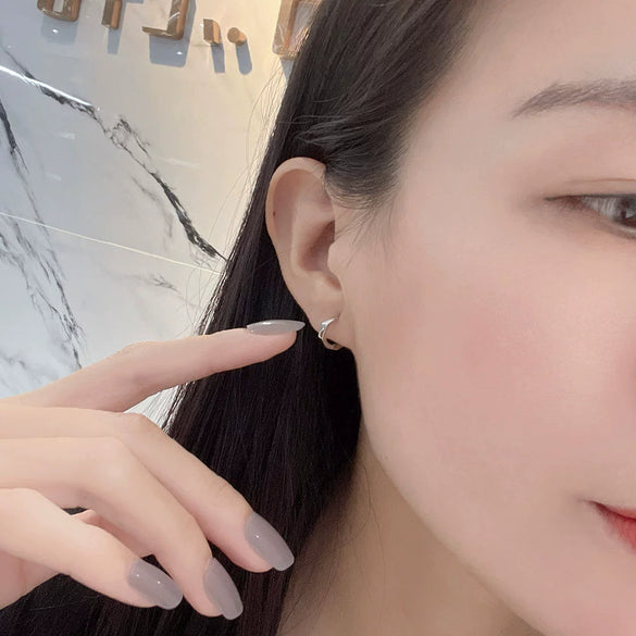 925 Sterling Silver Geometric Polygon Ear Clips For Women Minimal Elegant Electroplated Ear Buckle