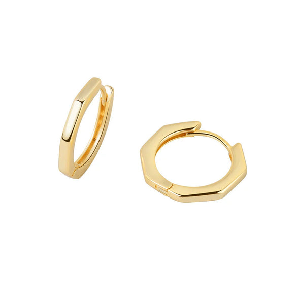 925 Sterling Silver Geometric Polygon Ear Clips For Women Minimal Elegant Electroplated Ear Buckle