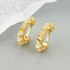 Sterling Silver Geometric Punk Metal Earring For Women