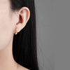Sterling Silver Geometric Punk Metal Earring For Women