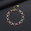 Sterling Silver Geometric Rainbow Diamond Bracelet With Retro Gold Tone Design For Women Elegant Wholesale Jewelry Gift
