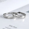 Sterling Silver Geometric Retro Adjustable Open Couple Rings Simple Plain Band Pair For Men And Women