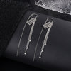 925 Sterling Silver Geometric Round Bead Abacus Long Tassel Threader Earrings Elegant Light Luxury Style