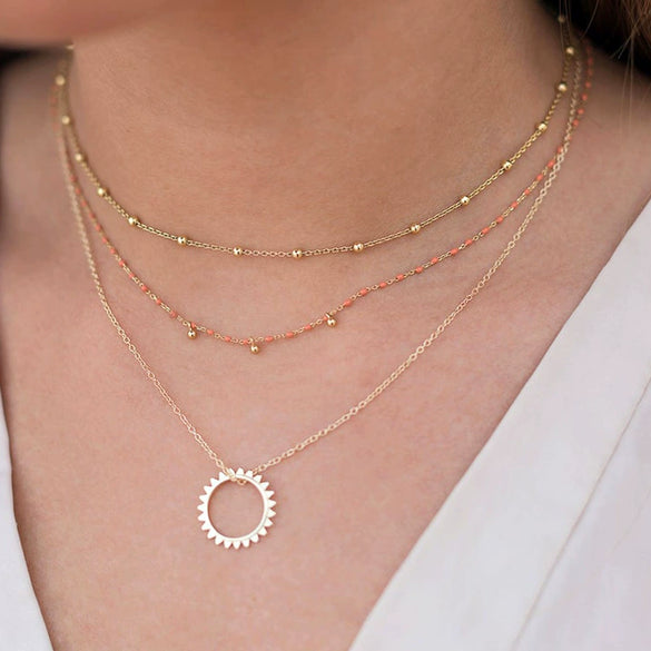 925 Sterling Silver Geometric Round Bead Necklace With Snake Bone Chain Electroplated Minimal Elegant Clavicle Chain For Women And Couples