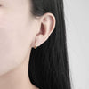925 Sterling Silver Geometric Round Earrings With Micro Inlaid Blue Zircon Electroplated Fashion Ear Buckles