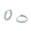 925 Sterling Silver Geometric Round Earrings With Micro Inlaid Blue Zircon Electroplated Fashion Ear Buckles