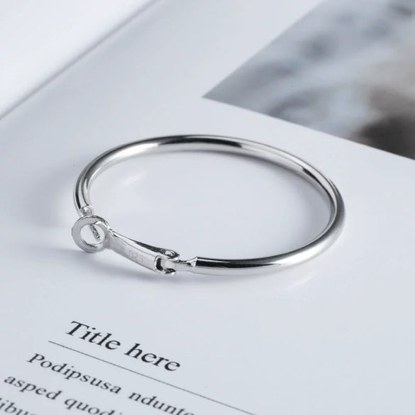 925 Sterling Silver Geometric Round Hoop Earrings Electroplated Minimalist Statement Jewelry
