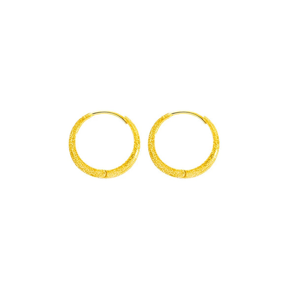 Sterling Silver Geometric Sandblasted Earrings For Women With Sparkling Electroplated Finish And Simple Stylish Design