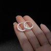 Sterling Silver Geometric Sandblasted Earrings For Women With Sparkling Electroplated Finish And Simple Stylish Design