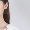 Sterling Silver Geometric Shell Earrings Minimal Versatile Elegant Fashion Earrings