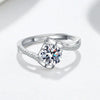 925 Sterling Silver Geometric Simulated Diamond Ring For Women Electroplated Adjustable Engagement Wedding Ring