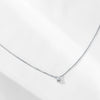 Sterling Silver Geometric Single Diamond Set Fourclaw Clavicle Chain Necklace For Women
