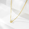 Sterling Silver Geometric Single Diamond Set Fourclaw Clavicle Chain Necklace For Women