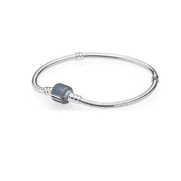 925 Sterling Silver Geometric Square Head Snake Chain Bracelet Minimalist Light Luxury Jewelry For Men And Women