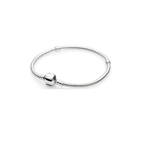 925 Sterling Silver Geometric Square Head Snake Chain Bracelet Minimalist Light Luxury Jewelry For Men And Women