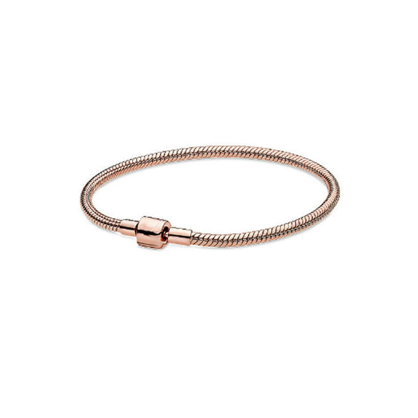 925 Sterling Silver Geometric Square Head Snake Chain Bracelet Minimalist Light Luxury Jewelry For Men And Women