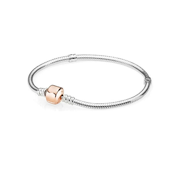 925 Sterling Silver Geometric Square Head Snake Chain Bracelet Minimalist Light Luxury Jewelry For Men And Women