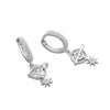 925 Sterling Silver Geometric Star Earrings For Women Romantic Fashion Electroplated Luxury Earrings