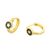 925 Sterling Silver Geometric Star Epoxy Earrings Electroplated Fashion Ear Buckle Earrings