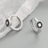 925 Sterling Silver Geometric Star Epoxy Earrings Electroplated Fashion Ear Buckle Earrings