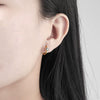 925 Sterling Silver Geometric Star Epoxy Earrings Electroplated Fashion Ear Buckle Earrings