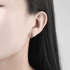 925 Sterling Silver Geometric Star Epoxy Earrings Electroplated Fashion Ear Buckle Earrings