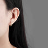 925 Sterling Silver Geometric Stone Inlay Earrings For Women Electroplated Minimalist Fresh Style Ear Buckle Jewelry