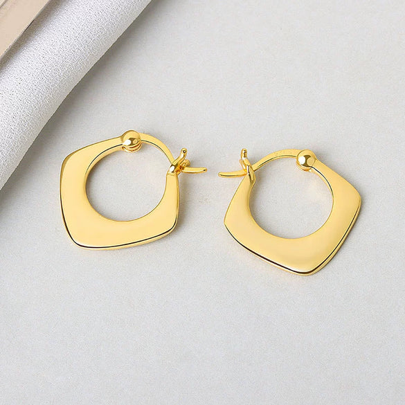 925 Sterling Silver Geometric Stud Earrings Simple Minimalist Daily Wear Earrings For Women