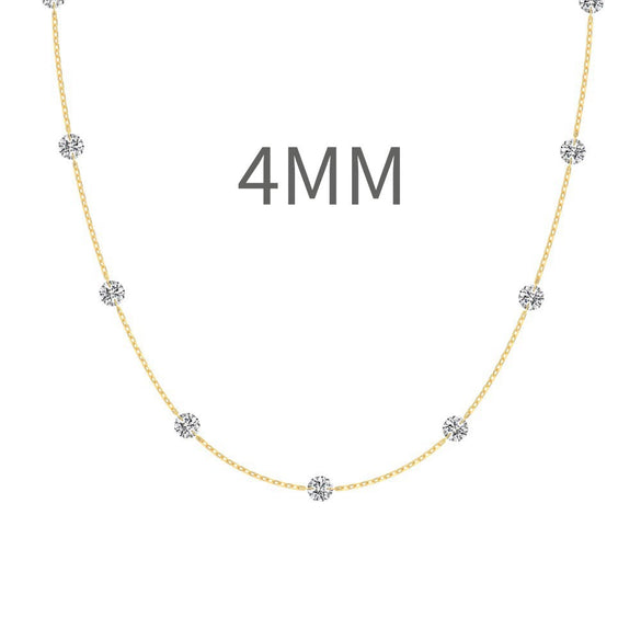 925 Sterling Silver Geometric Style Clavicle Chain Necklace For Women With Electroplating