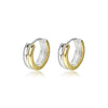 925 Sterling Silver Geometric Style Electroplated Ring Earrings For Women