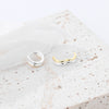 925 Sterling Silver Geometric Style Electroplated Ring Earrings For Women