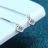 925 Sterling Silver Geometric Tassel Drop Earrings With Round Stone Inlay Simple Floral Style Earrings For Women