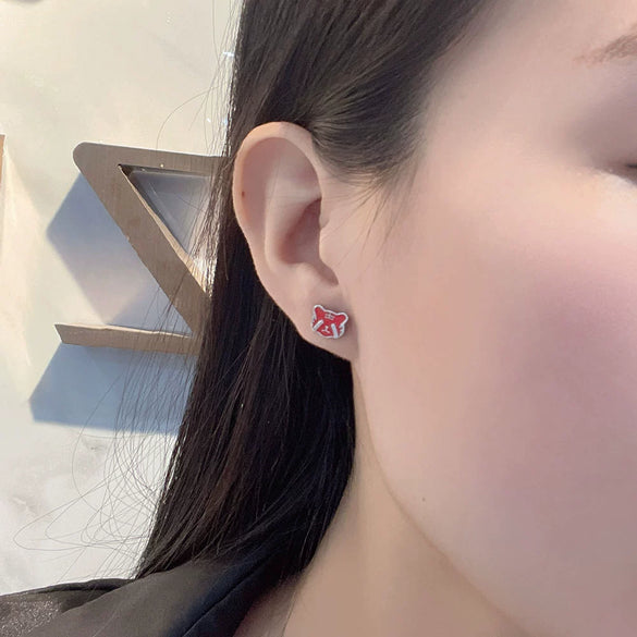 Sterling Silver Geometric Tiger Inspired Earrings For Women With Electroplated Finish