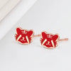 Sterling Silver Geometric Tiger Inspired Earrings For Women With Electroplated Finish