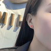 Sterling Silver Geometric Tiger Inspired Earrings For Women With Electroplated Finish