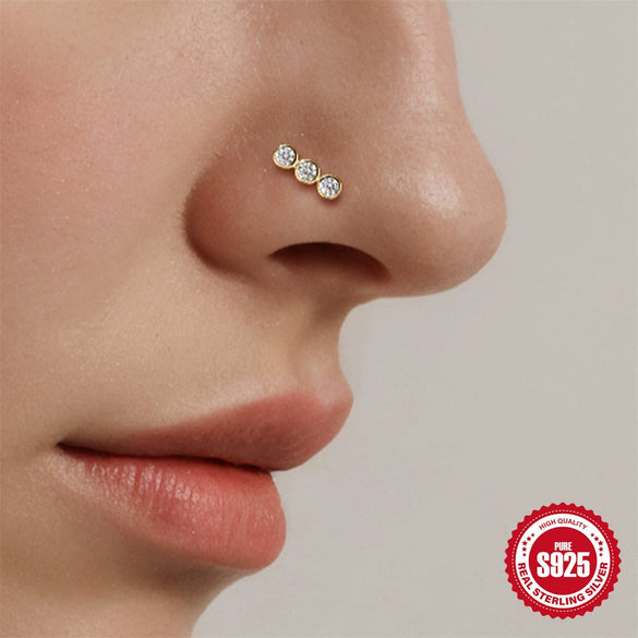 925 Sterling Silver Geometric Unisex Closed Nose Ring Body Piercing Jewelry With Environmentally Friendly Plating