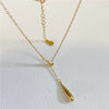925 Sterling Silver Geometric Water Drop Necklace