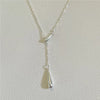 925 Sterling Silver Geometric Water Drop Necklace