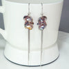 Sterling Silver Geometric Zircon Tassel Threader Earrings Simple Crystal Ear Line Dangle Earrings