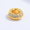 Sterling Silver Gold Plated Zirconium Round Spacer Beads For Bracelet Accessories