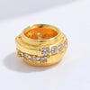 Sterling Silver Gold Plated Zirconium Round Spacer Beads For Bracelet Accessories