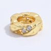 Sterling Silver Gold Plated Zirconium Round Spacer Beads For Bracelet Accessories